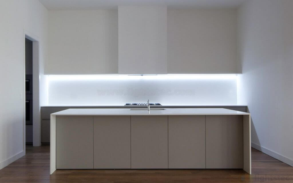 led light strips in kitchen