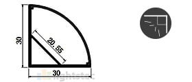 3030-R led profile size 3030-R led profile size