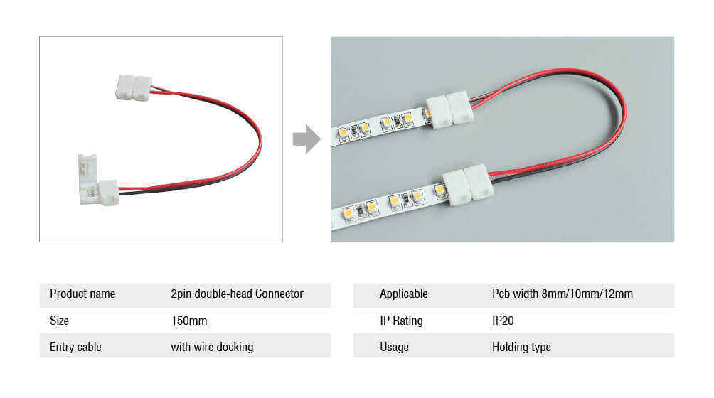 Connecteur de bande LED RVB avec câble de connexion, bande LED RVB, fil,  5m, 22 AWG