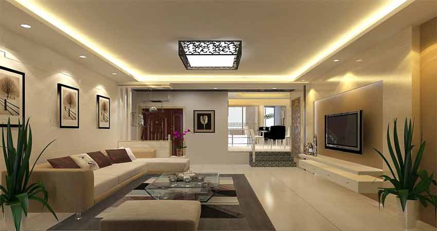 led light strips in living room