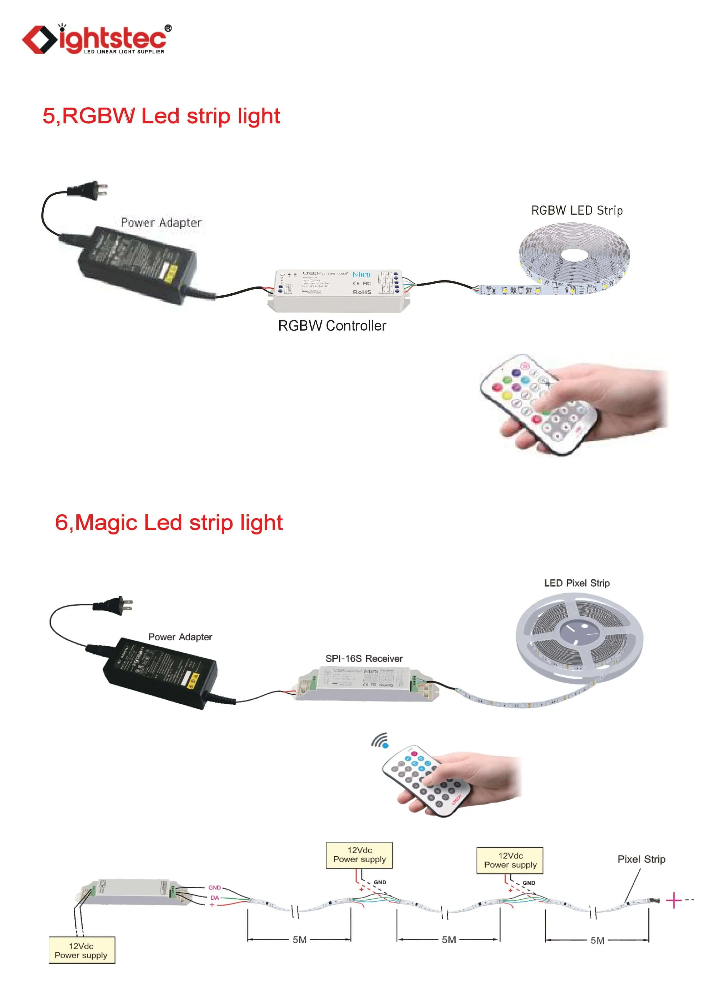 led denetleyici ile rgbw led şerit ışığı nasıl bağlanır
