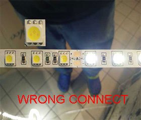 错误连接的 LED 灯条
