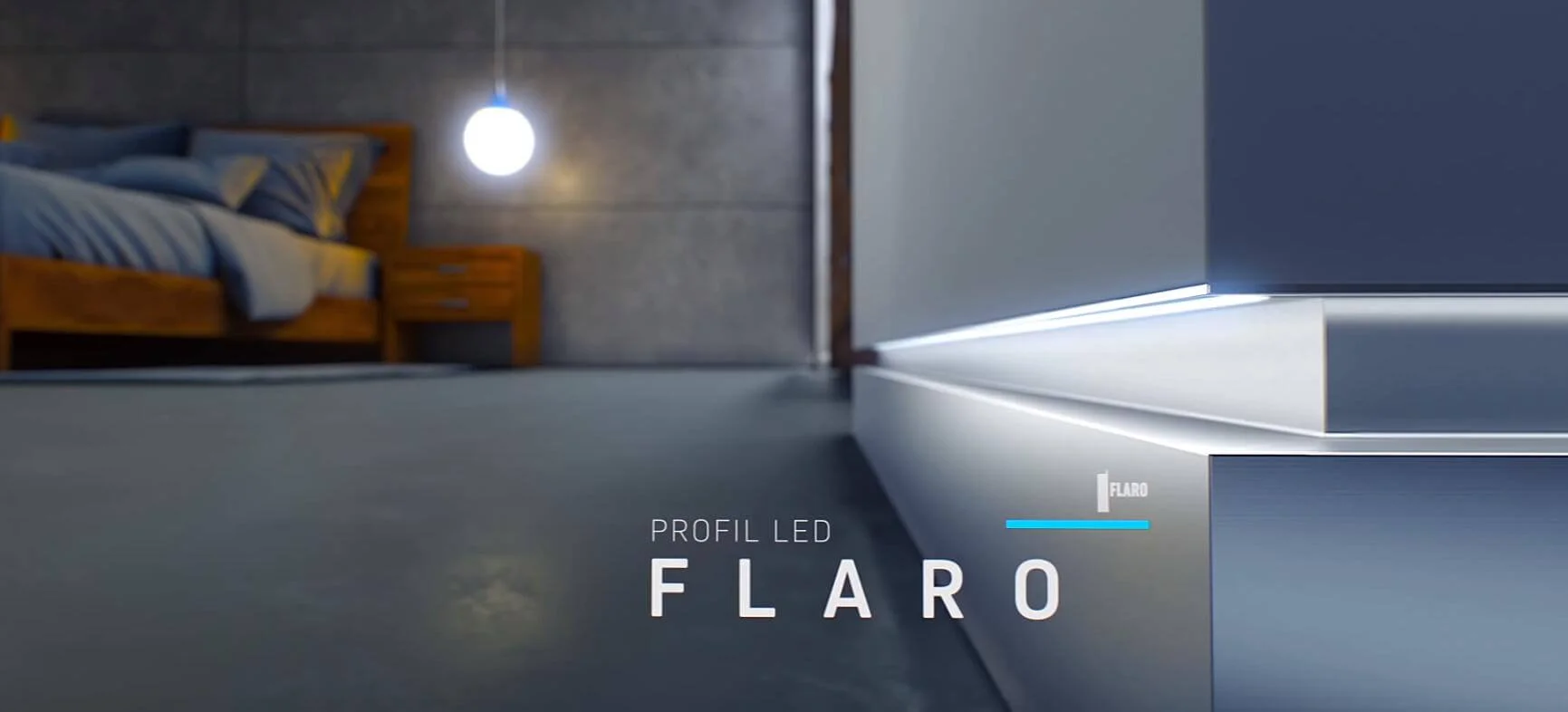 led linear light against the wall lightstec