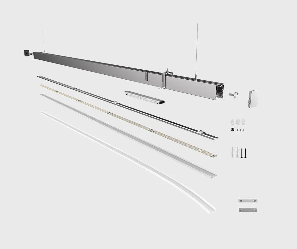 structure principale de la lumière linéaire à led