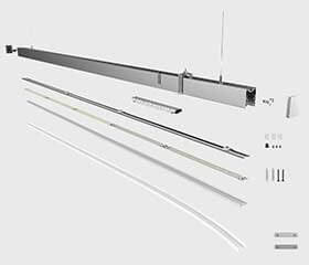 structure de la lumière linéaire à led