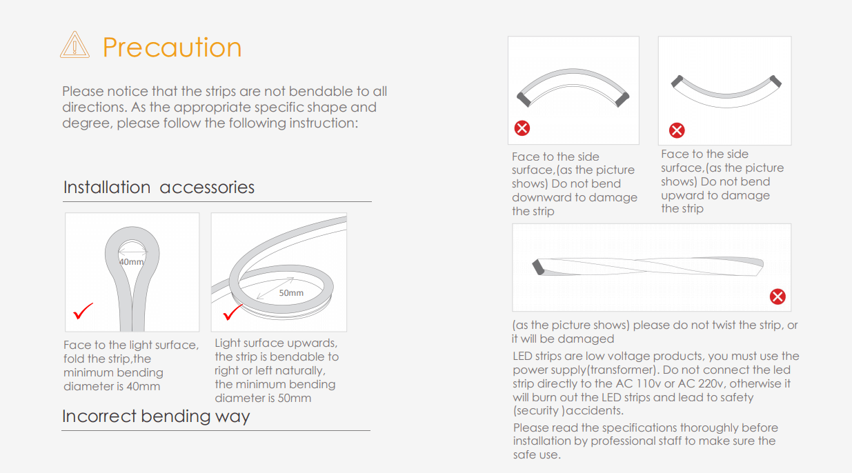 How to protect the neon led light when using