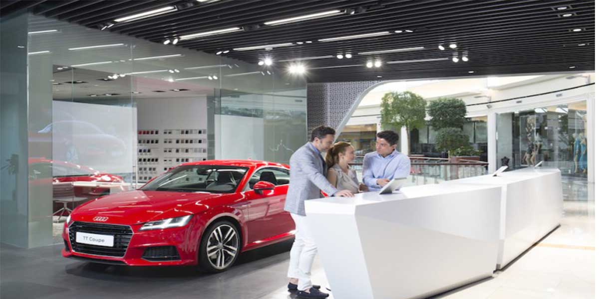 AUDI-SHOWROOM-WITH-LED-LINEAR-LIGHT