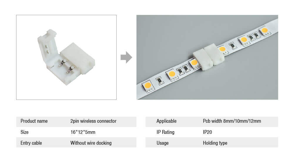 Solder-Free LED Strip Lights Connector