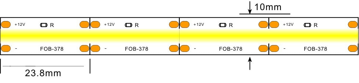 ЦОБ лед стрп лампа -лигхтстец 378-12в COB led strp light -lightstec 378-12v