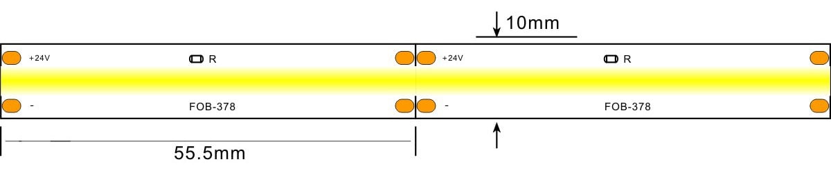 ЦОБ лед стрп лампа -лигхтстец 378-24в COB led strp light -lightstec 378-24v