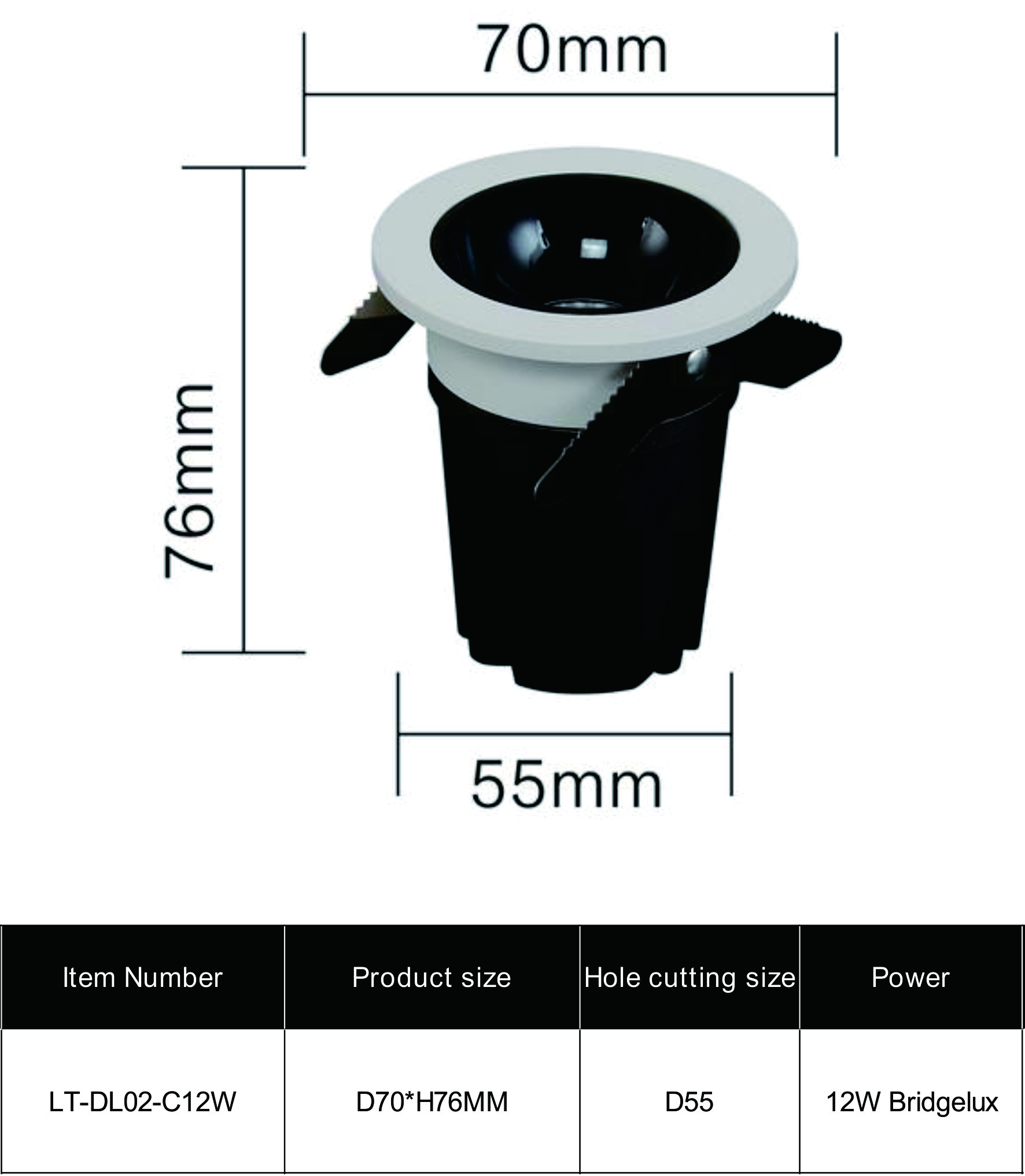 Downlight DL02-C12W Downlight DL02-C12W