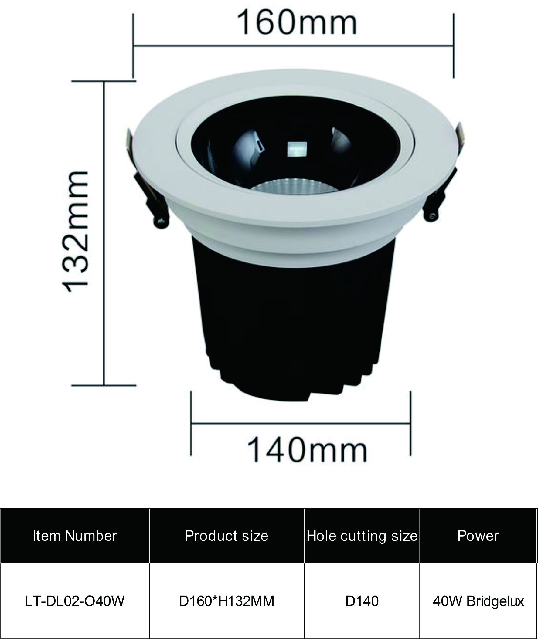 LED DOWNLIGHT DL02-O40W LED DOWNLIGHT DL02-O40W
