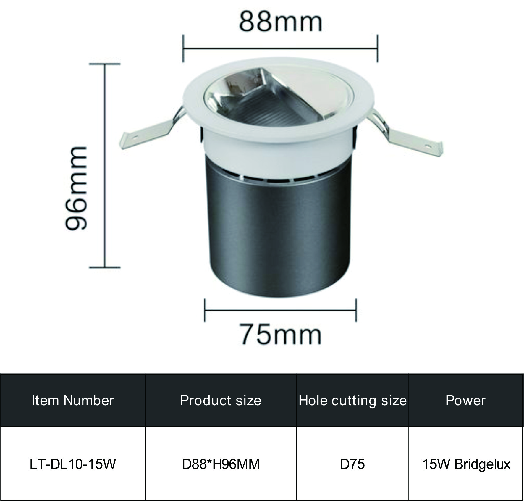 RECESSED DOWNLIGHT DL10-15W