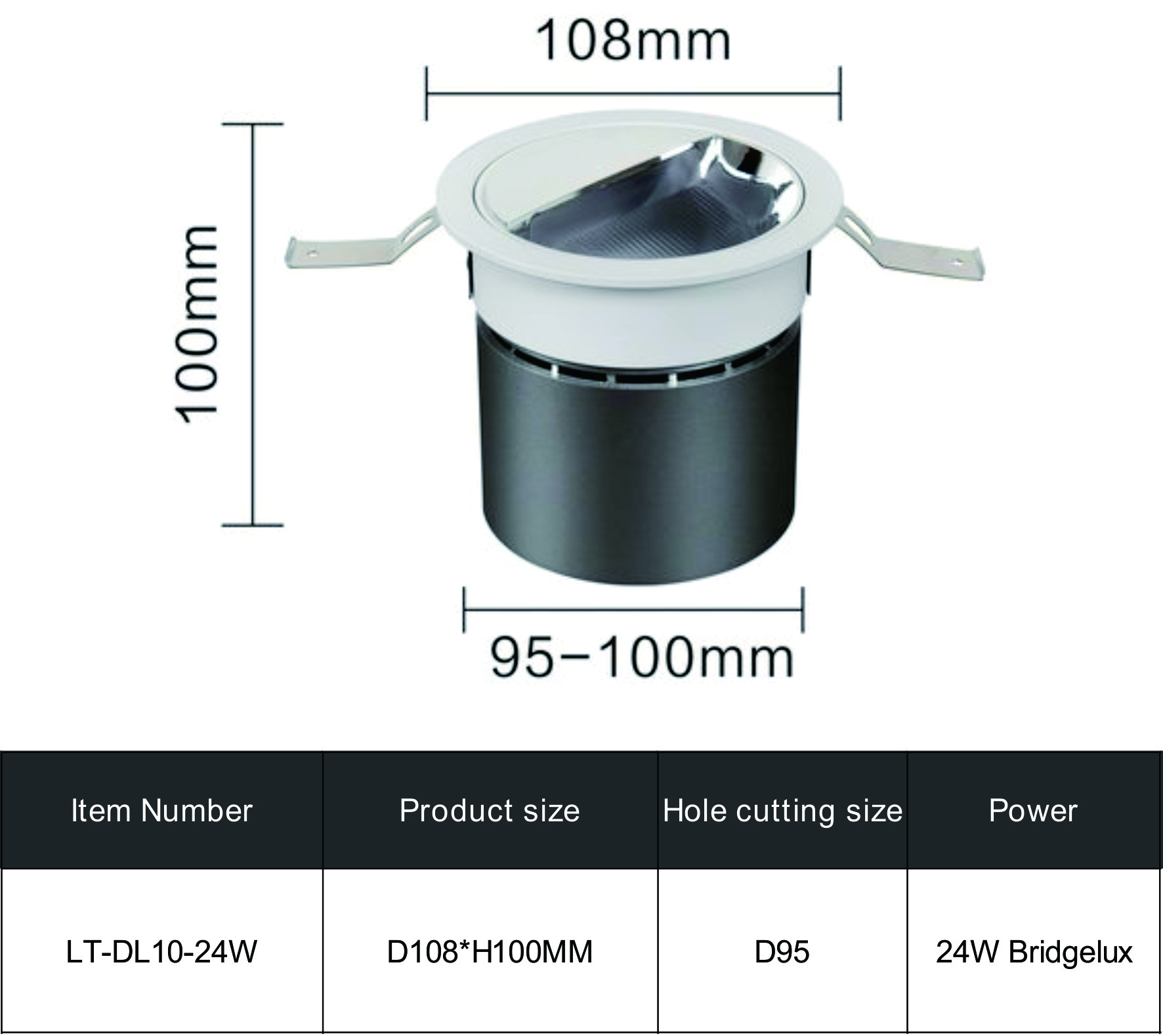 RECESSED DOWNLIGHT DL10-24W