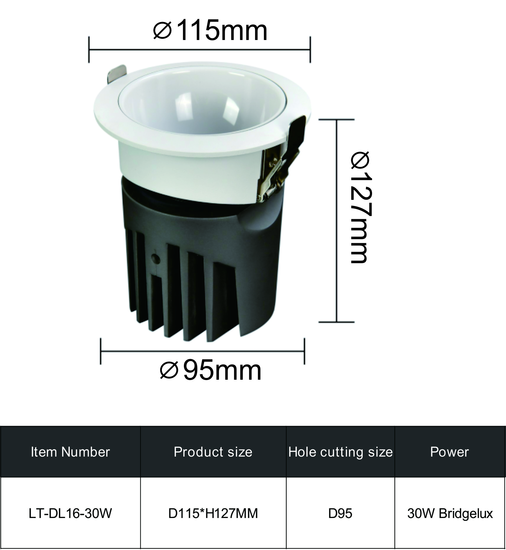 RECESSED DOWNLIGHT DL16-30W