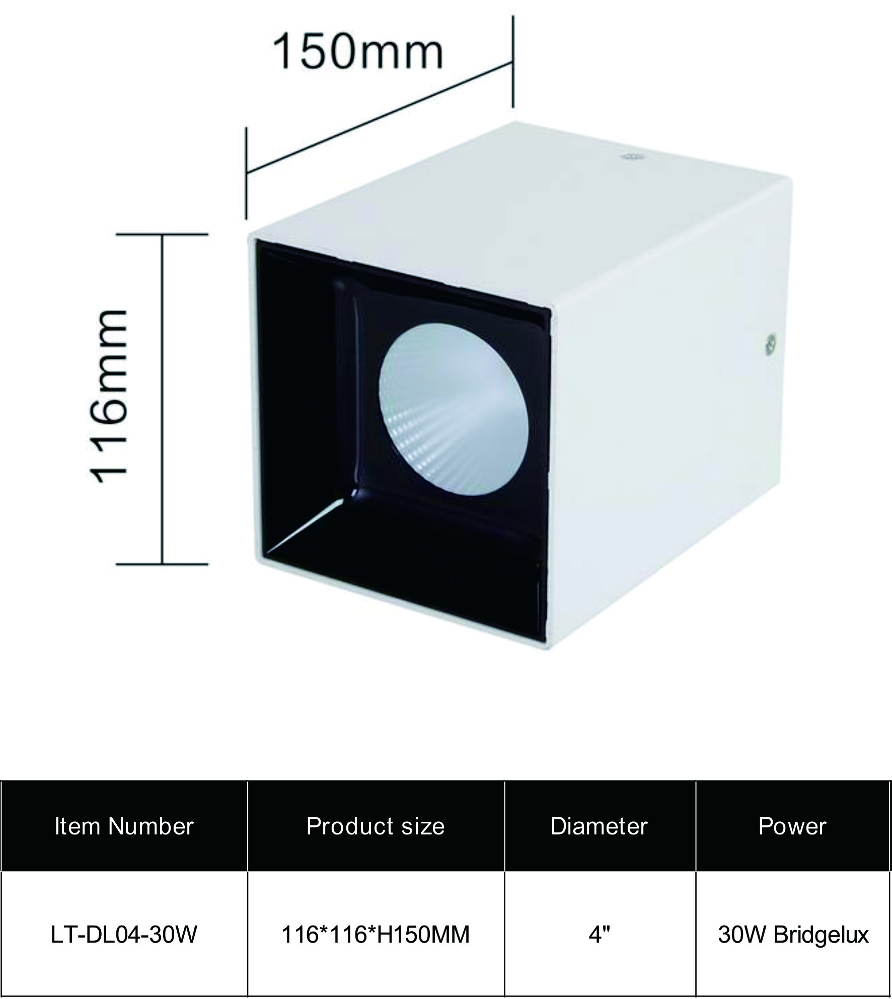 Square downlight DL05-30W