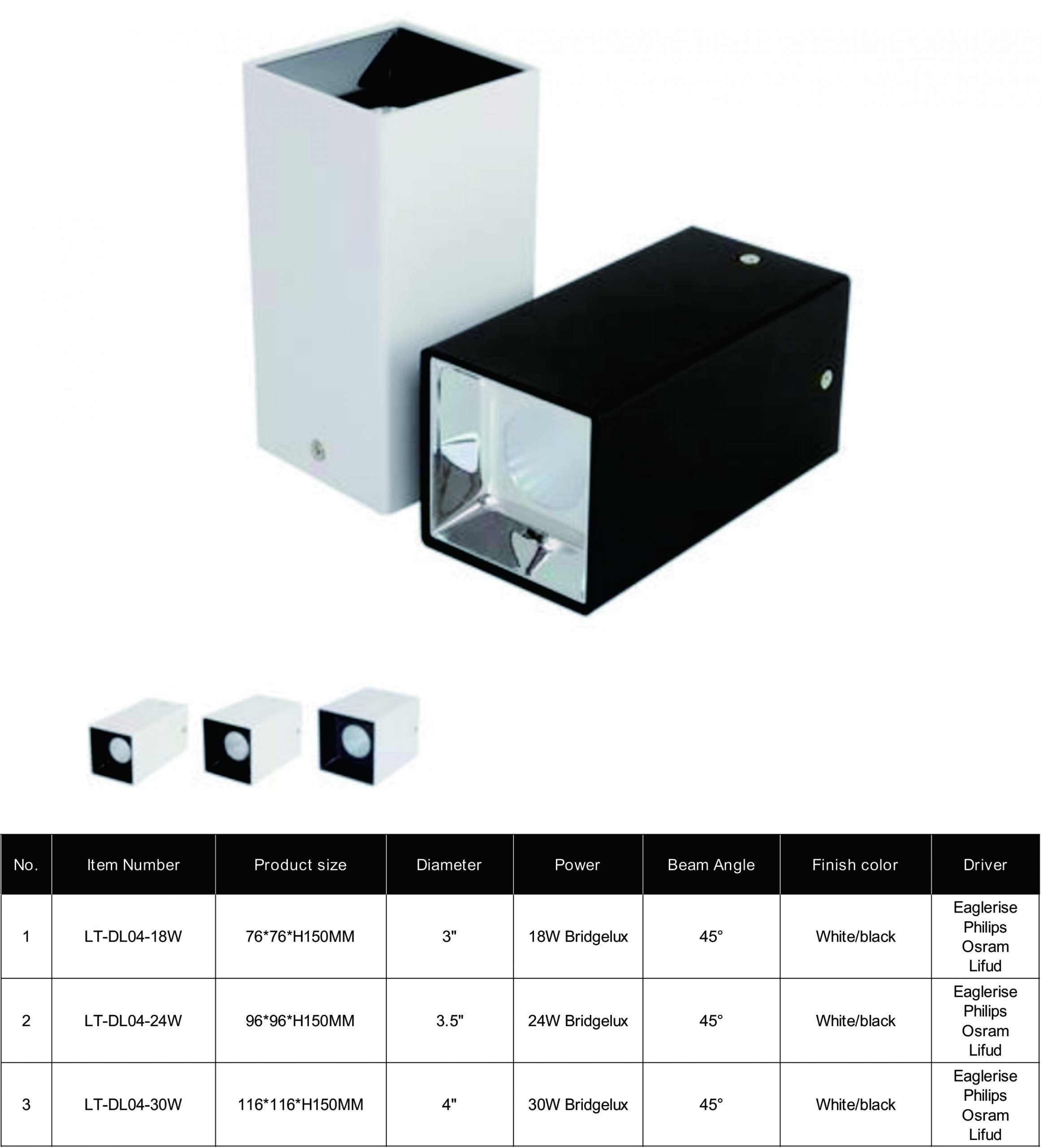 Square downlight DL05