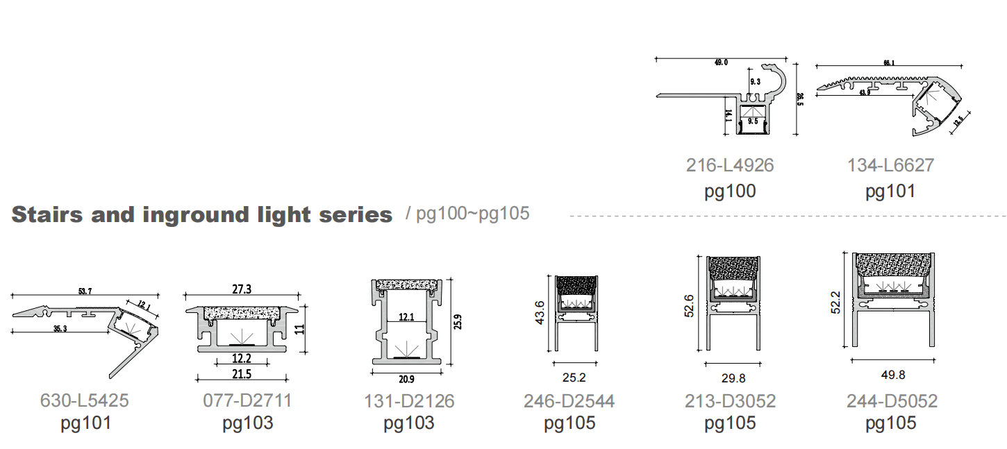 Stairs and inground light series