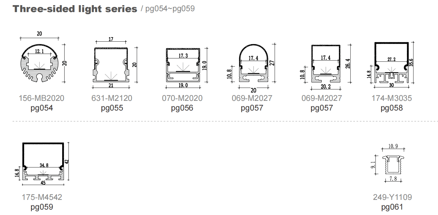 Three-sided light series