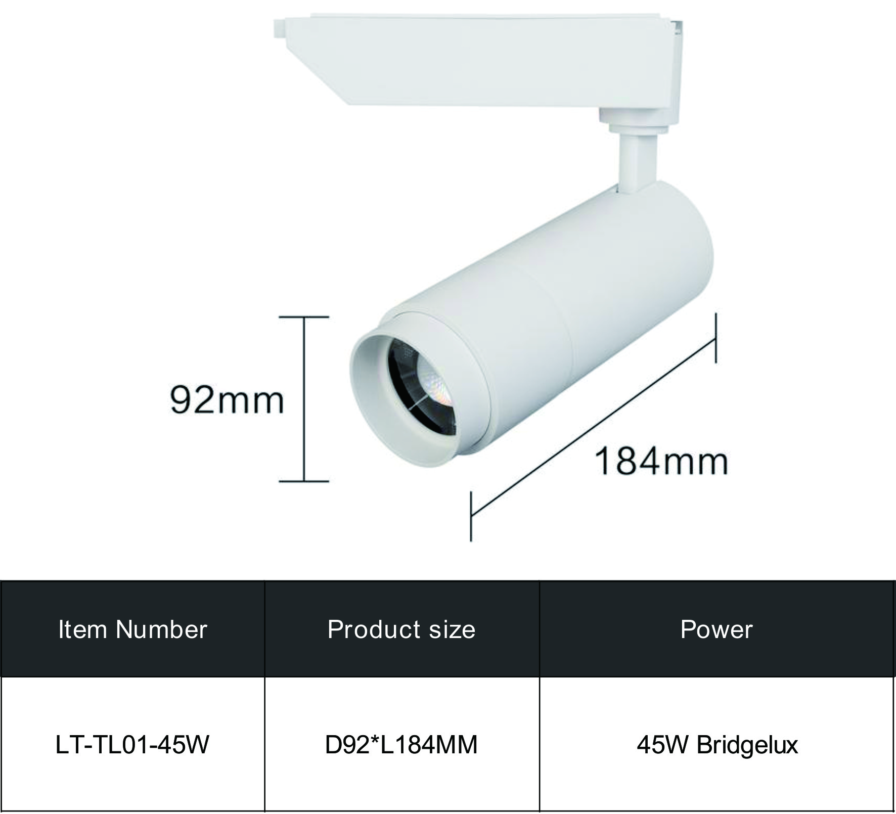 ADJUSTABLE TRACK LIGHT TL01-45W