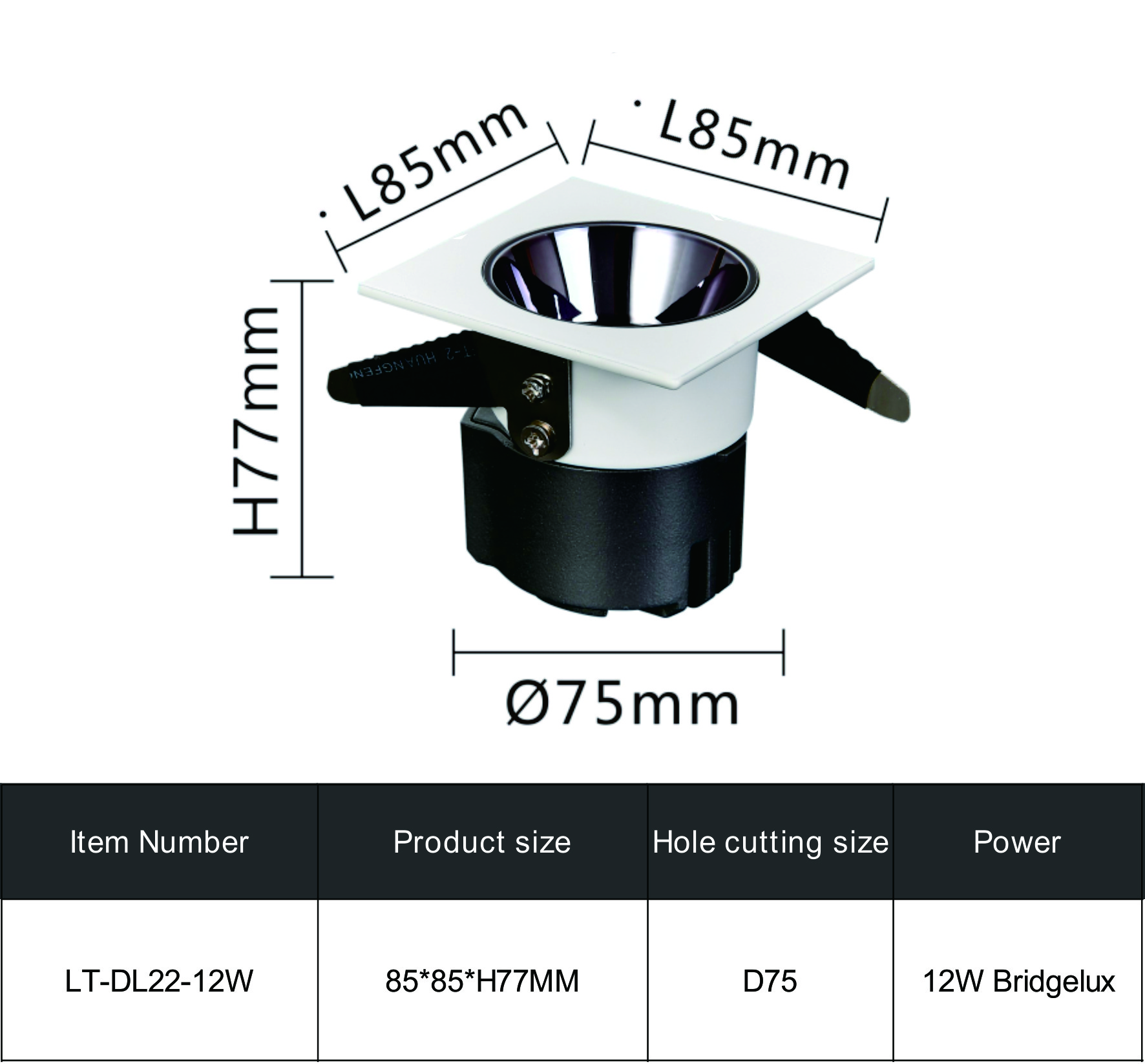 RECESSED DOWNLIGHT DL24-12W RECESSED DOWNLIGHT DL24-12W