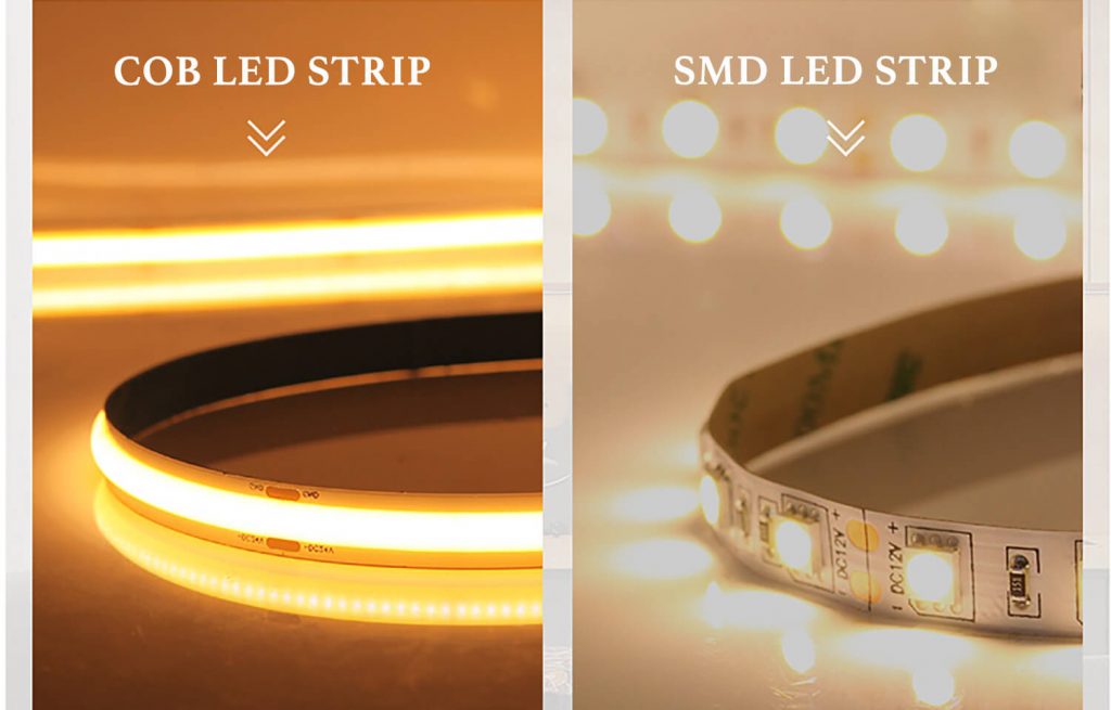 COB led strip lys vs SMD led strip lys