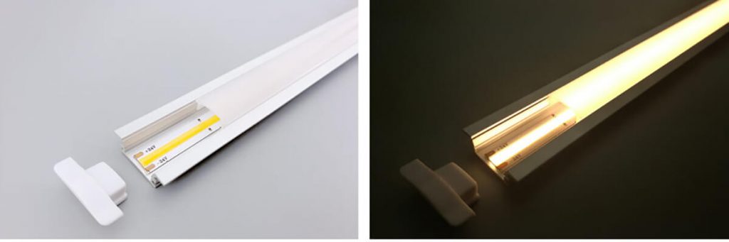 ЦОБ тракаста лампа без тачака са лед алуминијумским профилом Dotless COB strip light with led aluminum profile
