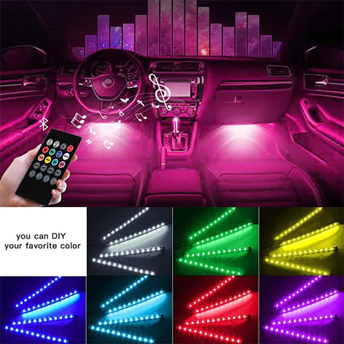 Different LED strip light for car